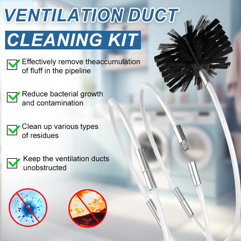 The Professional Dryer Vent Cleaner Kit -(8.07-16.14-24.21Feet) Innovative Lint Remover Reusable Strong Nylon| Flexible Lint Brush with Drill Attachment for Faster Cleaning